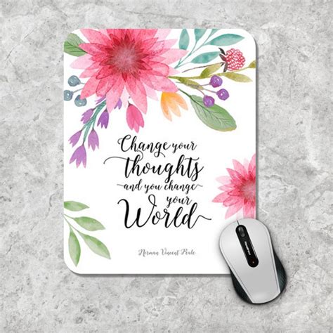 Quote Mousepad Floral Mouse Pad Watercolor Mouse Mat Custom - Etsy