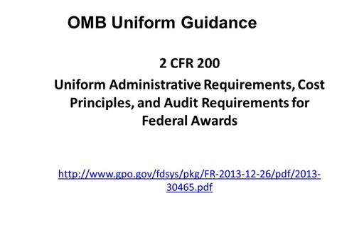 The Consolidation Of The Omb Circulars Exploring The New