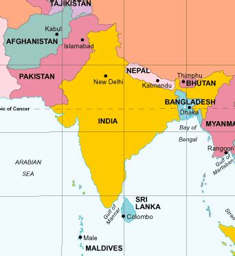 south asia political map