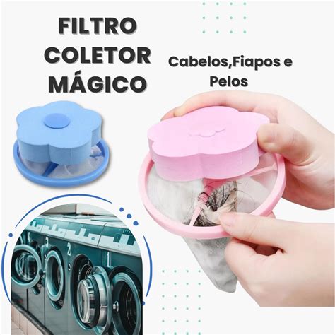 Filtro Coletor Magico De Pelos Cabelos Fiapos Roupas Limpas Maquina De