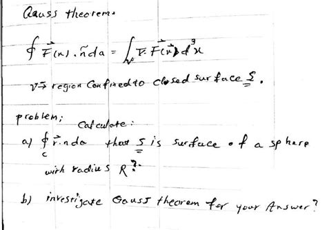 Solved Gauss theorem of Finlanda L Finde Vă region Chegg