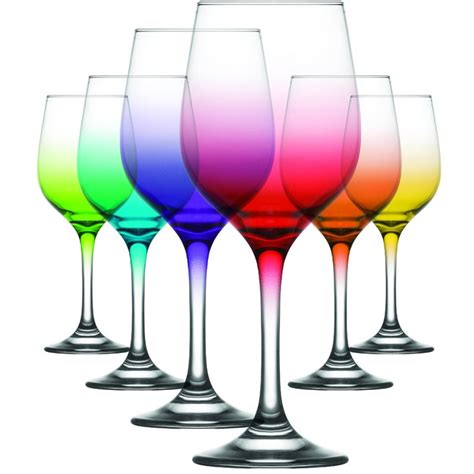 Simply Home Set Of 6 Ombre Wine Glasses Aldiss