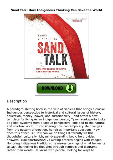 Pdf Sand Talk How Indigenous Thinking Can Save The World