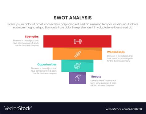 Swot Analysis Concept With For Infographic Vector Image