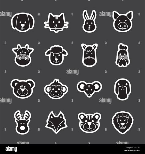 Animal Face Set Stock Vector Image And Art Alamy