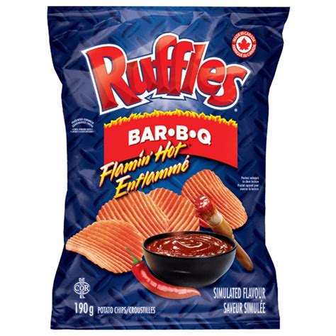 Ruffles Flamin Hot Bar B Q Flavoured Potato Chips 200g Big Bag