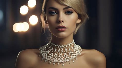 Premium Ai Image A Photo Of A Glamorous Girl Posing With A Pearl