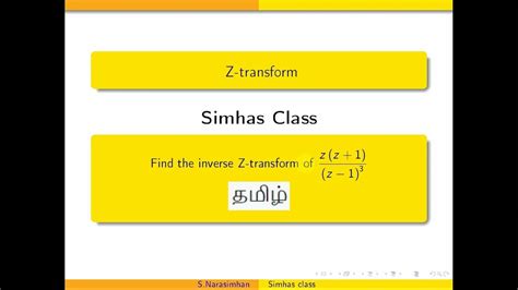 Find The Inverse Z Transform Of Z Z 1 By Z 1 3 Youtube