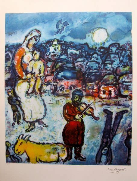 MARC CHAGALL "FIDDLER ON THE ROOF" FACSIMILE SIGNED & : Lot 1246T