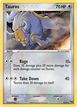 Tauros Ex Fire Red Leaf Green Tcg Card Database Pokemon