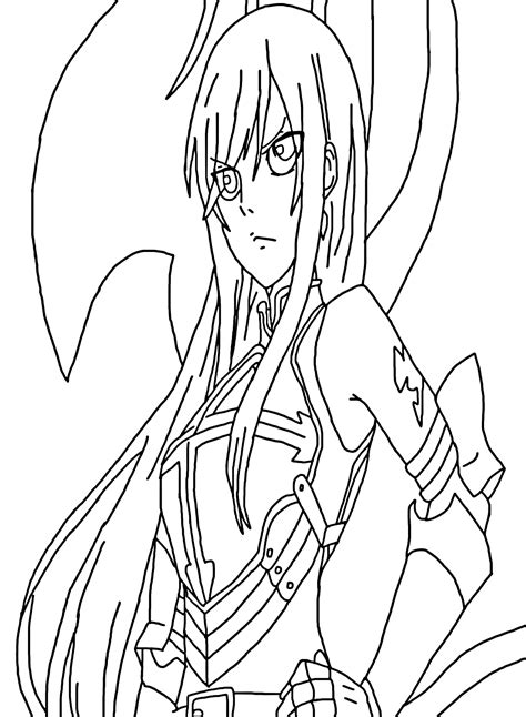 Fairy Tail Erza Scarlet Coloring Page Xcolorings The Best Porn Website