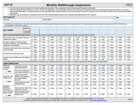 Monthly Inspection Templates Pdf Download Fill And Print For Free Templateroller