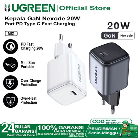 Ugreen Kepala Charger Type C Gan Fast Charging W Lazada