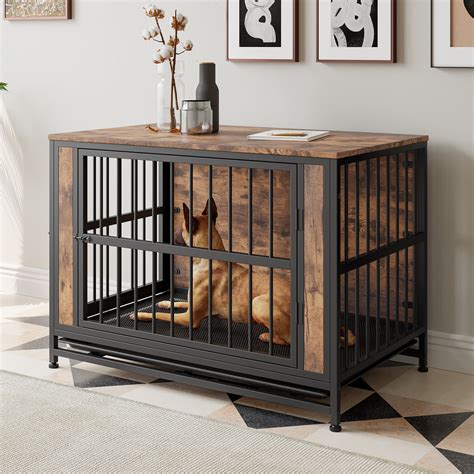 DUOSONG Dog Crate Furniture, Wooden Dog Crate Table, 38.9" Dog Kennel