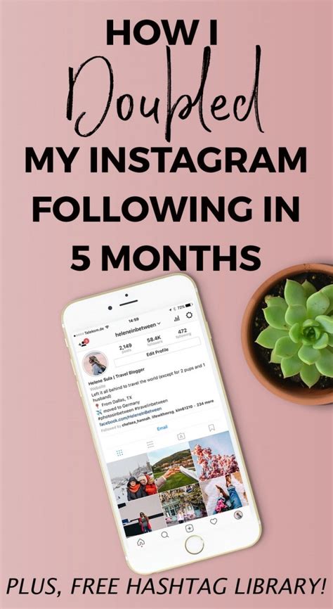 How I Doubled My Instagram Following In 5 Months Free Hashtag