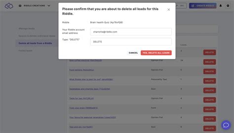 Delete leads from a Riddle - Riddle Help Center