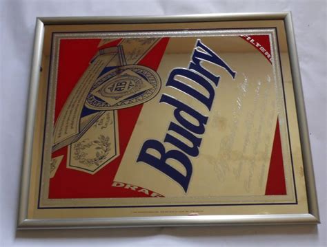 Vintage Budweiser Mirror Beer Bar Sign Anheuser Busch Bud Light 20