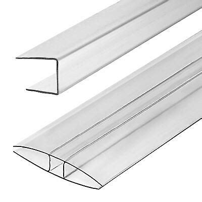 Polycarbonate End Joint Strip Edge Trim Clear Plastic H C Section