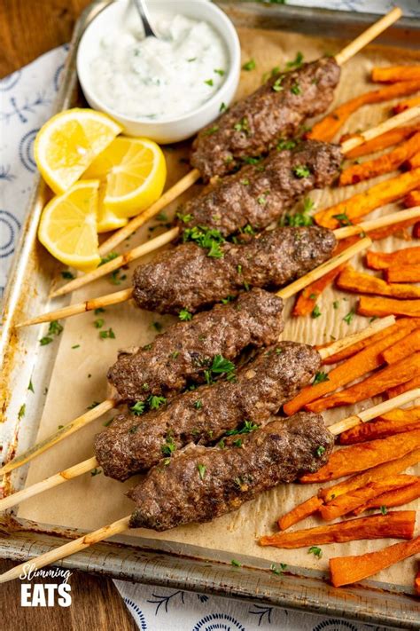 Yummy Beef Kofta Tray Bake Authentic Kofta Kebabs With Sweet Potato