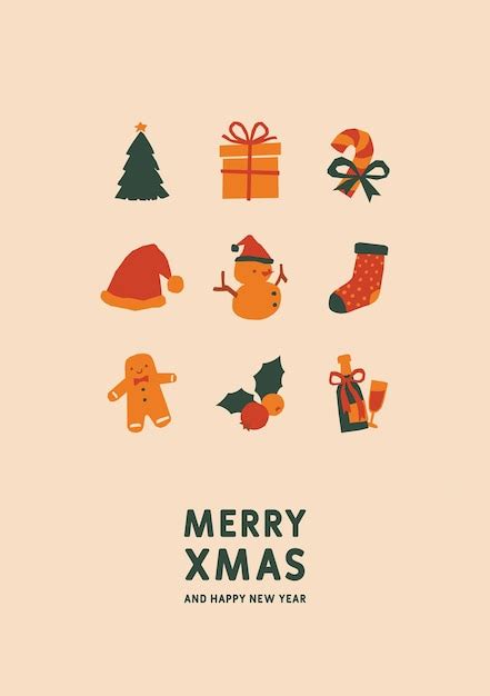 Premium Vector | Minimal christmas card