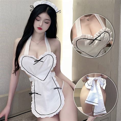 Jual JSLN Sexy Lingerie Pakaian Pelayan Seragam Maid Pembantu Cosplay