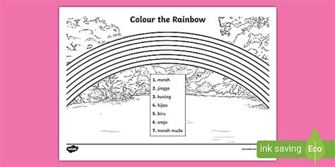 Rainbow Colours Worksheet Indonesian Teacher Made Twinkl