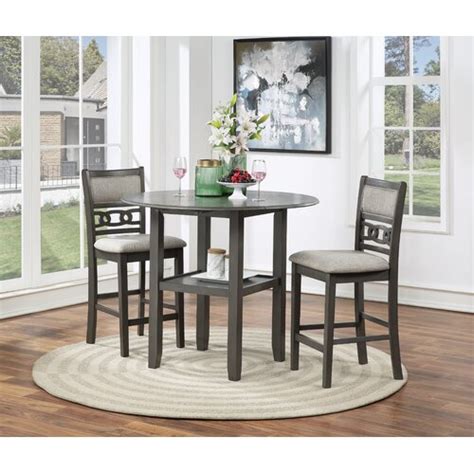 Winston Porter Jackins Counter Height Drop Leaf Solid Wood Dining Set And Reviews Wayfair