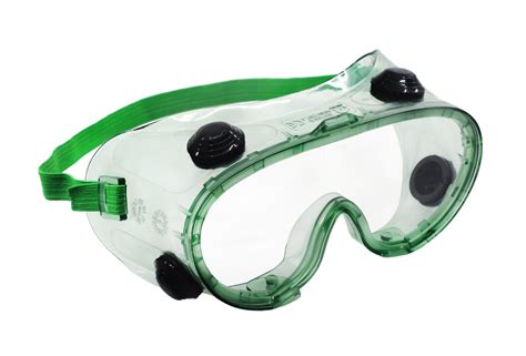 Vented Basic Green Safety Goggles With Adjustable Elastic Strap — Hbarsci