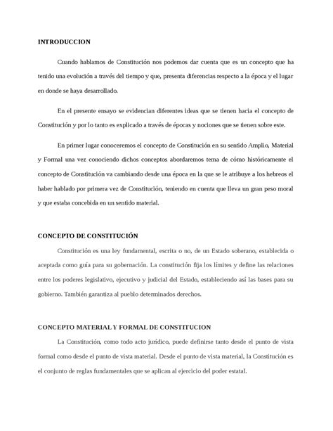 Ensayo Sobre Concepto De Constitución Monografías Ensayos De Derecho