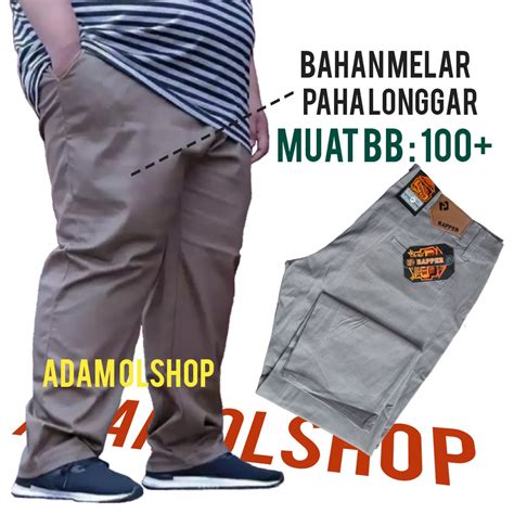 Jual Celana Panjang Pria Chino Big Size Super Jumbo Bahan Chinos Melar