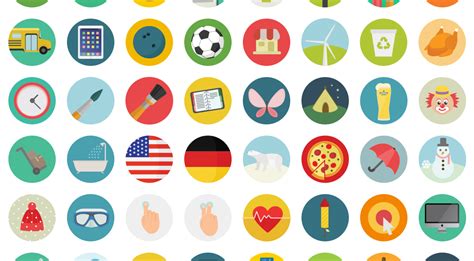 Free Flat Round Icons Set