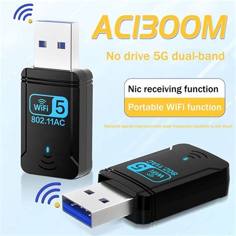 Adaptateur Wi Fi 1300 Mbps Carte réseau sans fil USB Adaptateur Wi Fi