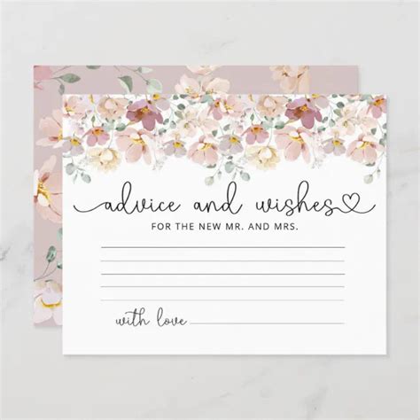 Wildflowers Advice And Wishes Bridal Shower Card Zazzle