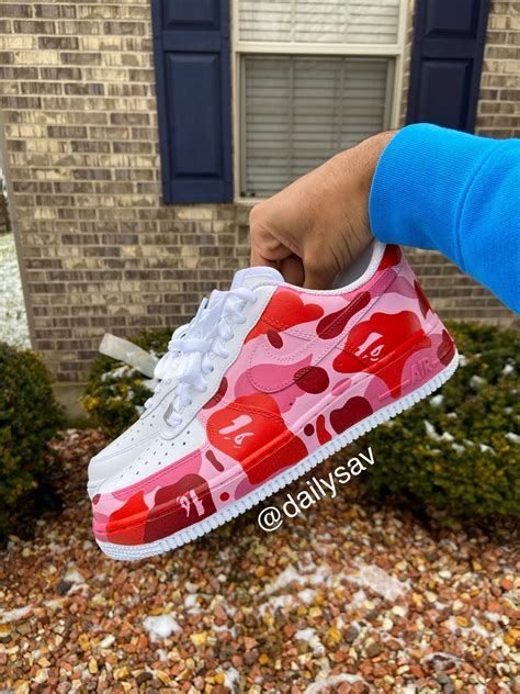 Bape Air Force 1 Custom Half Bape Air Force 1 Custom Bape A Bathing Ape Custom Af1 Bape Etsy