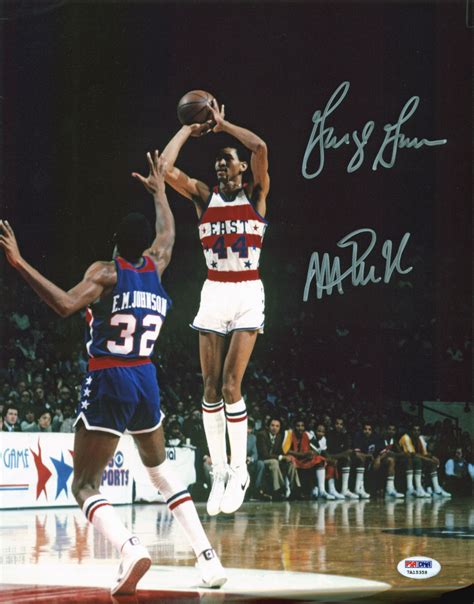 Magic Johnson George Gervin Signed X Photo Psa Pristine Auction