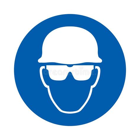 Safety Glasses And Mask Must Be Worn Sign Or Symbol Standard Iso