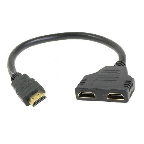 HDMI Splitter Cable 1 Male To Dual HDMI 2 Female Y Splitter Adapter in ...