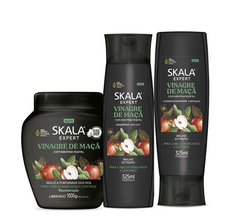 Skala Kit Vinagre De Ma Condicionador Shampoo Creme De Tratament