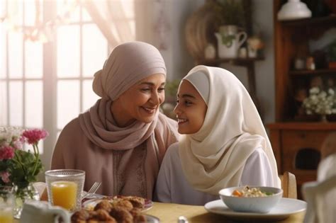 Premium Ai Image Muslim Grandmother And Granddaughter Share