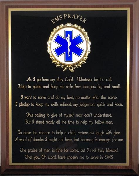 Ems Prayer Plaque Great Paramedic T Emt T Or Etsy