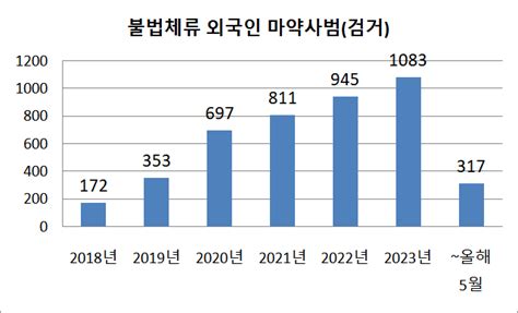 불법체류 외국인 마약사범 올해만 300명 넘었다김미애 한국판 Dea 검토해야