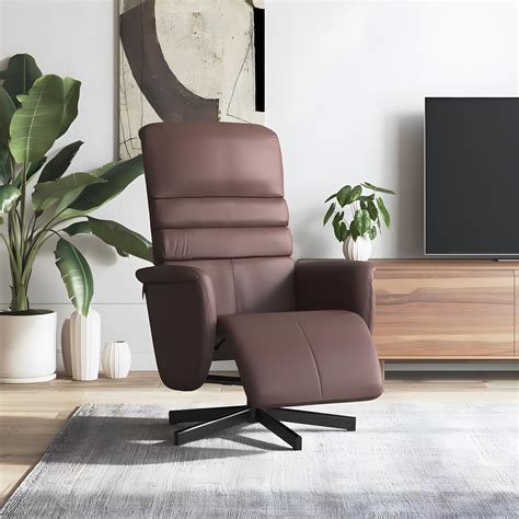 Fauteuil Inclinable Avec Repose Pieds Marron Similicuir