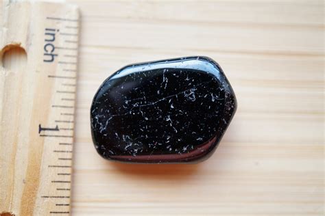 Black Tourmaline Tumbled Polished Stone Large 30mm x 22mm x