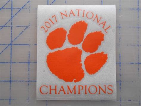 Clemson Tigers National Champions Decal Football Sc