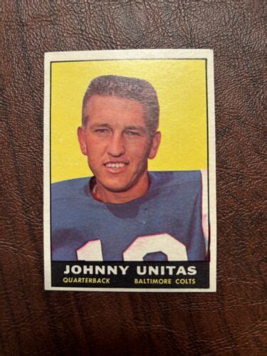 1961 TOPPS FOOTBALL JOHNNY UNITAS 1 COLTS GREAT Vg EBay