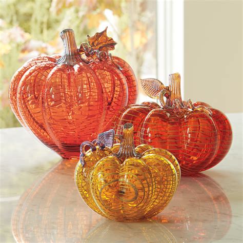 Halcyon Pumpkins By Treg Silkwood Art Glass Sculpture Artful Home In 2021 Glass Pumpkins