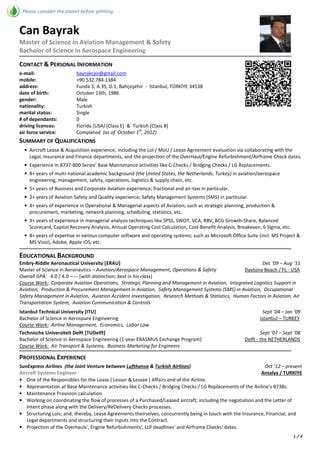 Curriculum Vitae CanBAYRAK PDF