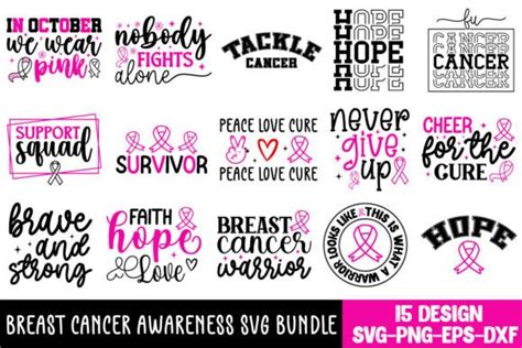 Breast Cancer Awareness Svg Bundle Graphic By Art King · Creative Fabrica