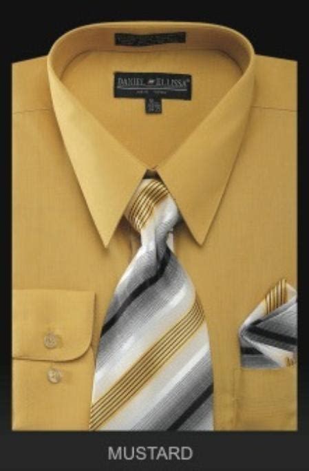 Men S Dress Shirt Premium Tie Gold~yellow~mustard