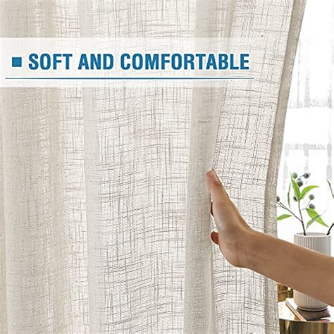 H VERSAILTEX Linen Curtains 84 Inches Long Natural Linen Blended